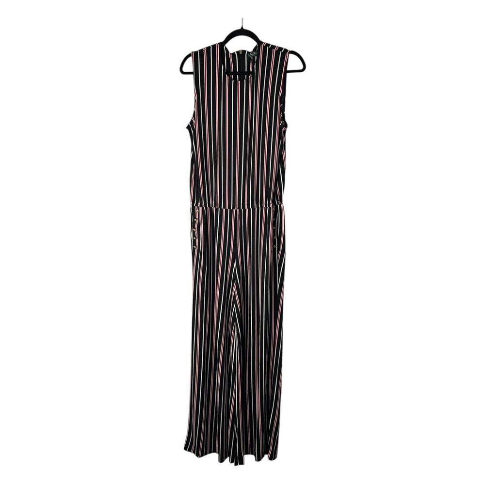 Lauren Ralph Lauren Jumpsuit Size L Multicolor Striped Wide Leg Sleeveless